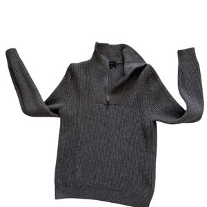 Theory Men's Charcoal Zip-Up Sweater